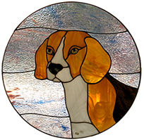 Stained glass: Beagle by Gemini Glass