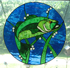 Stained glass: Fish with Bubblesby Gemini Glass