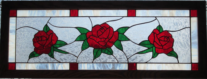 Stained glass: Red Roses by Gemini Glass