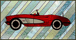 Stained glass: Sportscar by Gemini Glass